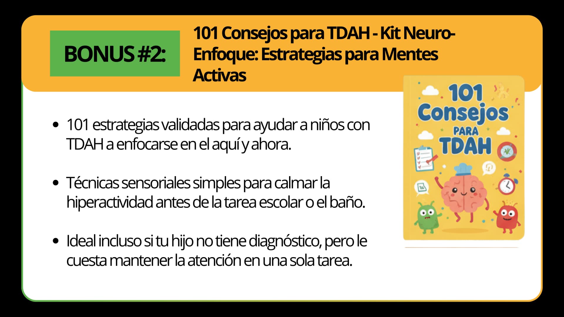 BONUS #2: 101 Consejos para TDAH - Kit Neuro-Enfoque