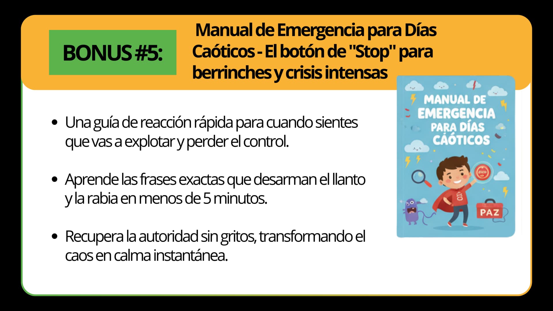 BONUS #5: Manual de Emergencia para Dias Caoticos