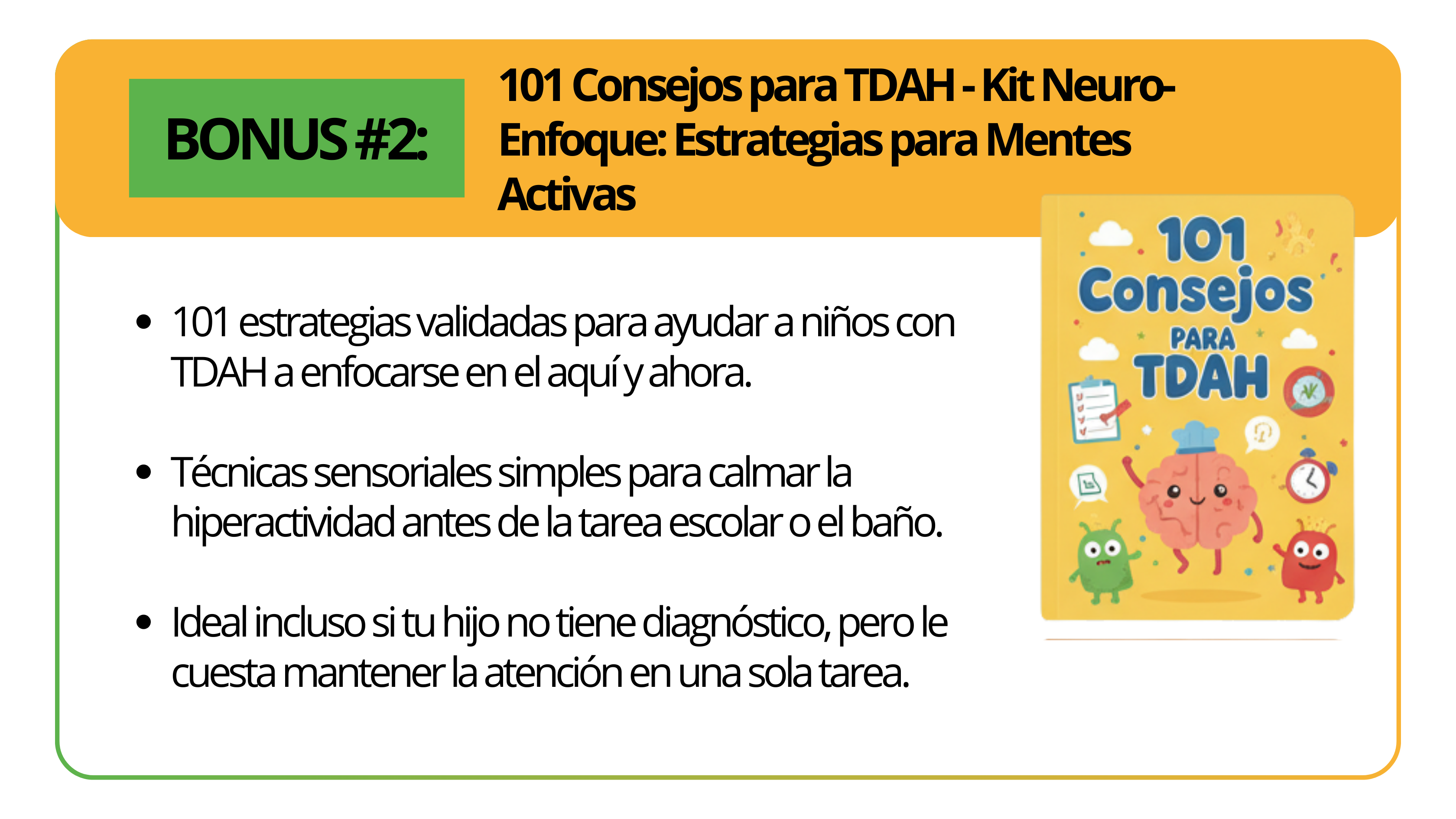 BONUS #2: 101 Consejos para TDAH - Kit Neuro-Enfoque