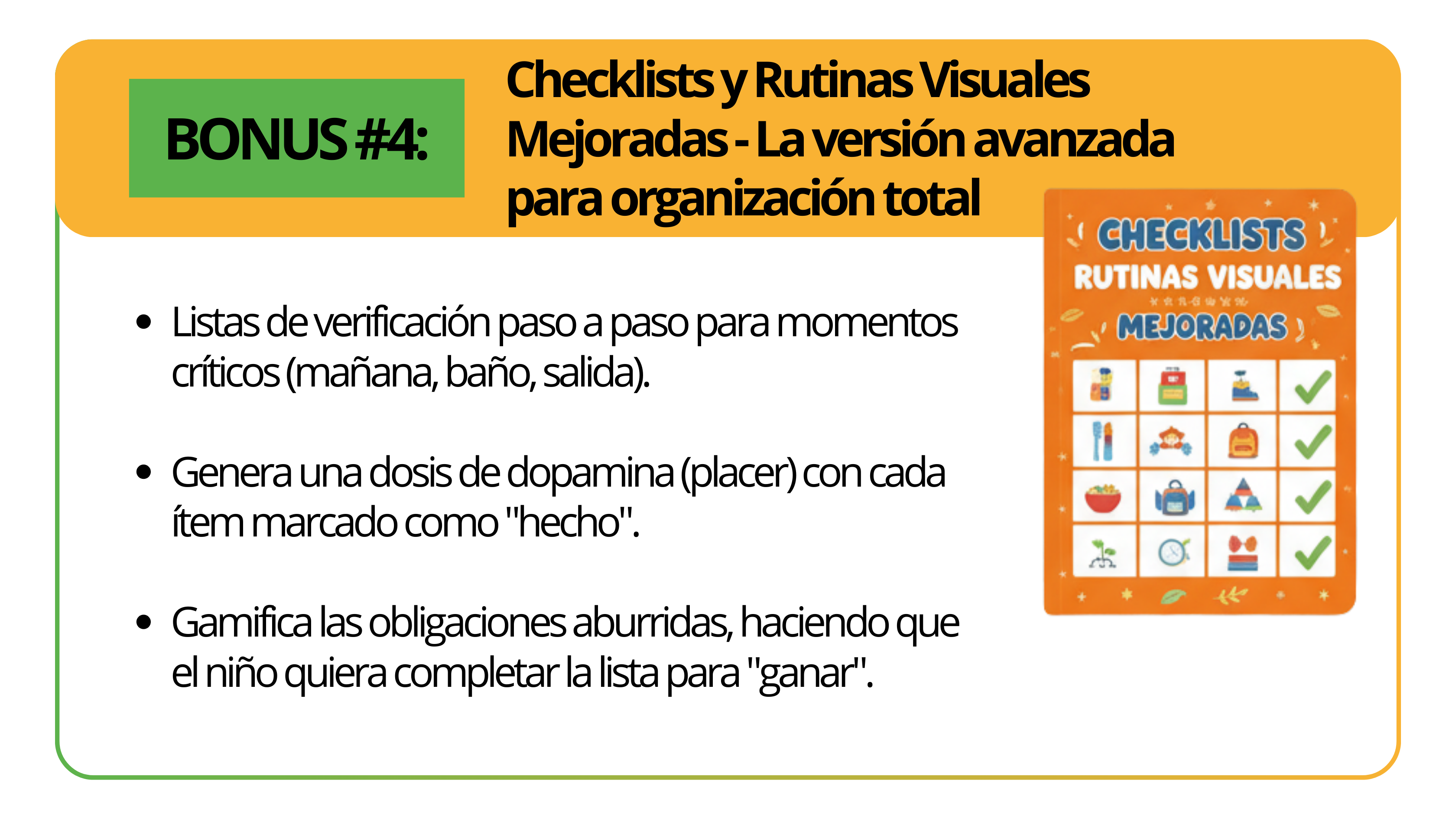 BONUS #4: Checklists y Rutinas Visuales Mejoradas