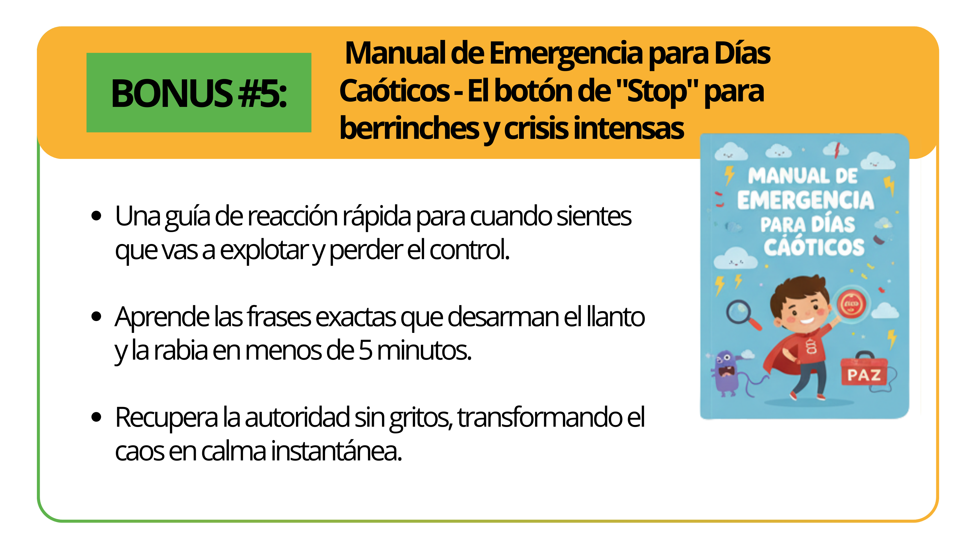 BONUS #5: Manual de Emergencia para Dias Caoticos